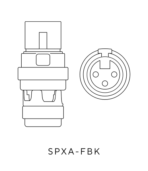 SPXA-F — Angled XLR Female Connector